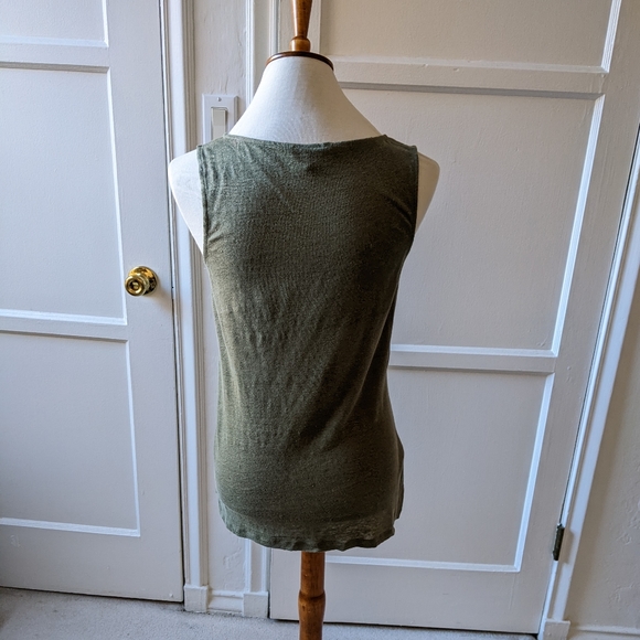 Tommy Bahama green linen pineapple sequin top size medium - Picture 5 of 7